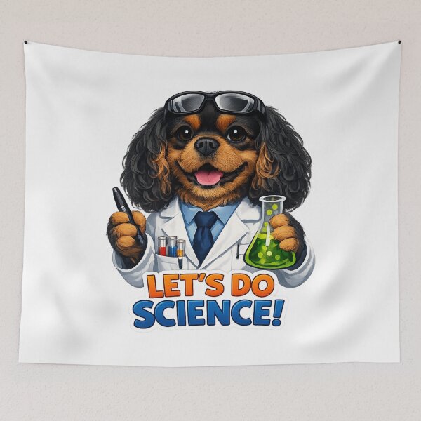 Item preview, Let's Do Science! Black and Tan Cavalier designed and sold by SpottyRainbow.