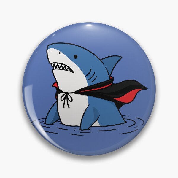 Item preview, Vampire Shark with Cape - Funny Halloween Shark Illustration designed and sold by cladeart.
