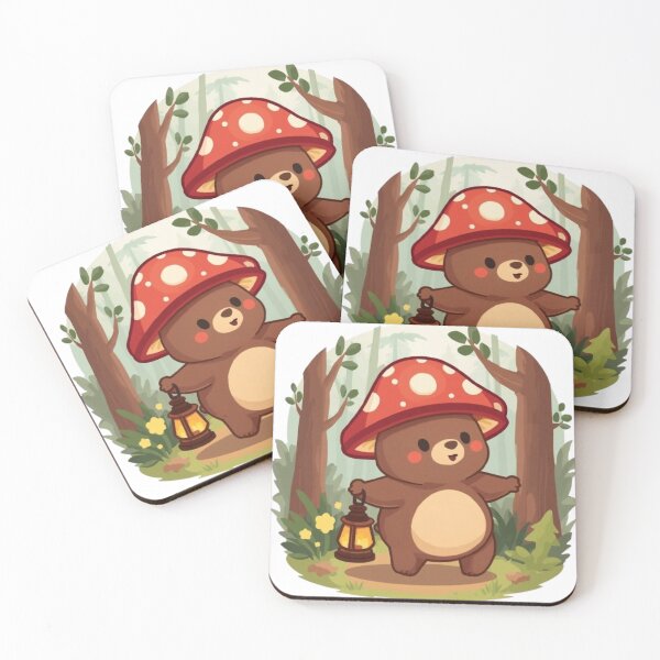 Item preview, Cute Mushroom Bear Kawaii Sticker | Adorable Cottagecore Woodland Bear designed and sold by Stylestickers55.