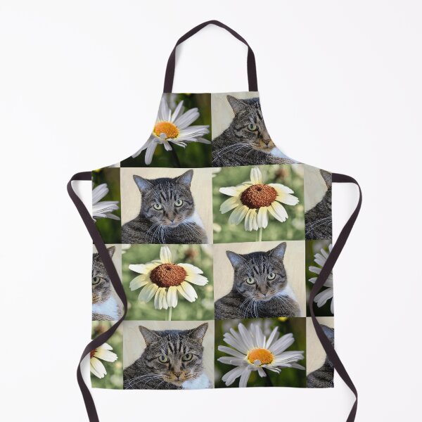 Item preview, Cat Portrait and Daisy Flower Photo Collage designed and sold by JurateArt-DK.