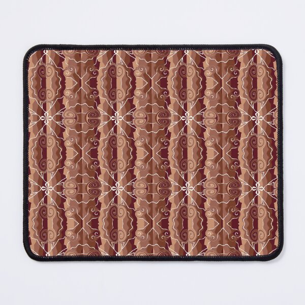 Item preview, Abstract geometric seamless pattern with wavy lines and swirl optical illusion in brown tones. designed and sold by chana-mke.