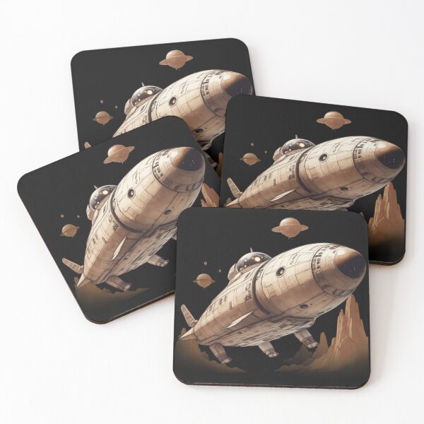 Item preview, Retro Sci-Fi Spaceship – Vintage Space Explorer Illustration. designed and sold by NewtBoo.
