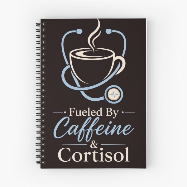 Item preview, Fueled By Caffeine & Cortisol – Minimalist Healthcare Coffee Design designed and sold by Quirky Gaps.