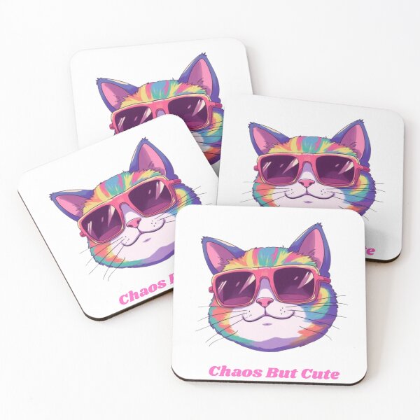 Item preview, Chaos But Cute Cat – Funny Colorful Kitty with Sunglasses | Cute Rainbow Cat Design designed and sold by Terannart.