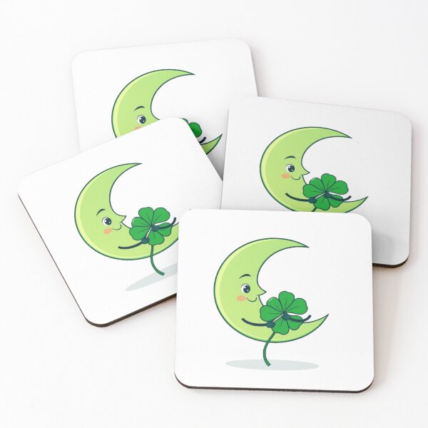 Item preview, Moon and four-leaf clover  designed and sold by Lucky 777.