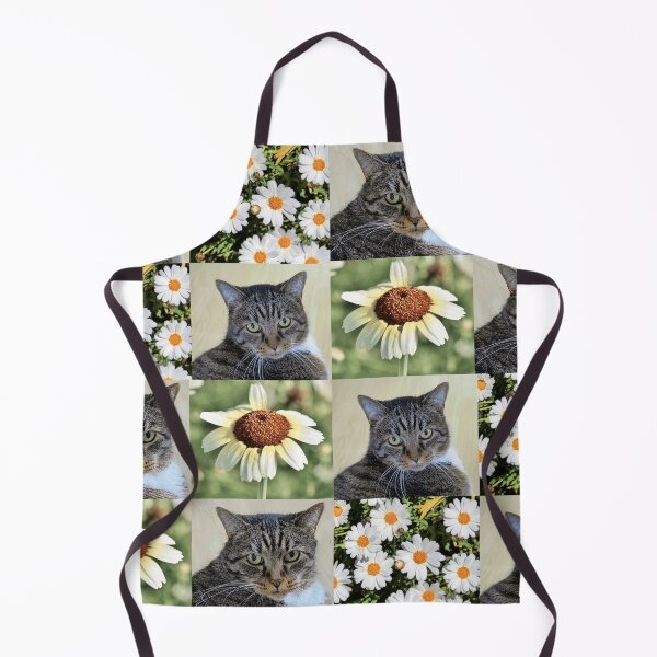 Item preview, Cat Portrait and Daisy Flower Photo Collage designed and sold by JurateArt-DK.