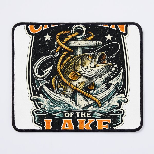 Item preview, Captain Of The Lake Vintage Fishing Illustration designed and sold by weeomano.