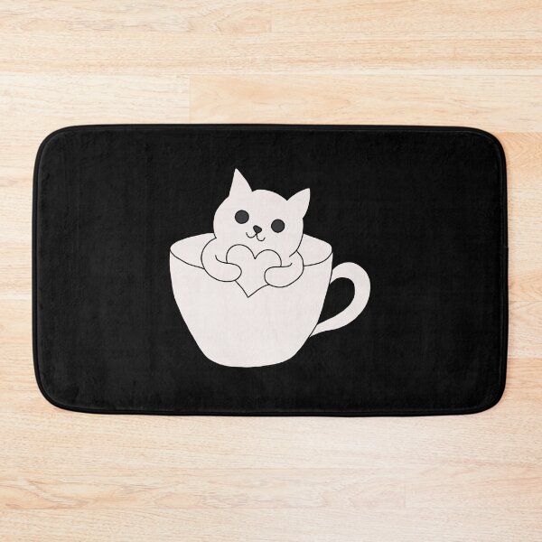 Item preview, Cat in a teacup holding a heart cute cat lovers gift designed and sold by LeshanArt.