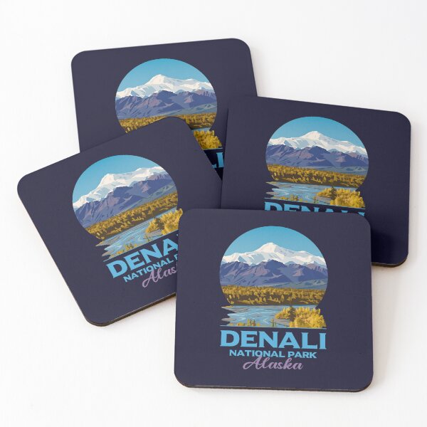 Item preview, Retro Mount Denali Alaska Autumn Mountain Illustration designed and sold by LinaValearte.