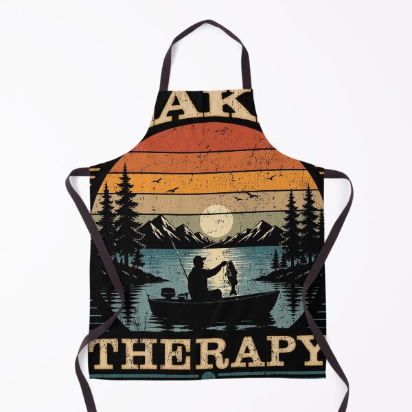 Item preview, Lake Therapy Fishing Shirt | Vintage Bass Fisherman Sunset Tee | Gift for Fishermen designed and sold by CrimsonLizard.