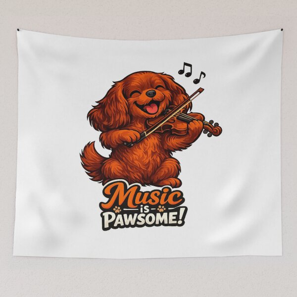 Item preview, Music is Pawsome Violin Ruby Cavalier designed and sold by SpottyRainbow.