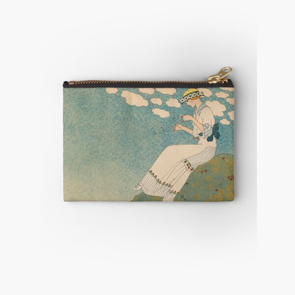 Item preview, Jeanne Paquin Fashion House by George Barbier - Vintage Art Nouveau Woman Wildflower Meadow Print for Cottagecore Decor designed and sold by RickE.