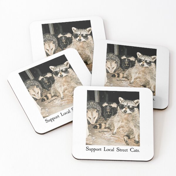 Item preview, Funny Street Cat Vintage Support Local Street Cats Raccoon  designed and sold by Rahamkshop.