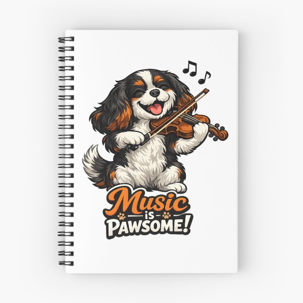 Item preview, Music is Pawsome Violin Tri Cavalier designed and sold by SpottyRainbow.