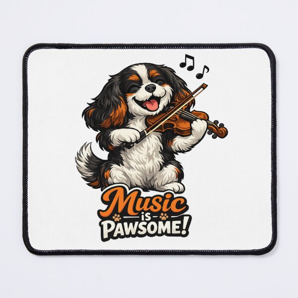 Item preview, Music is Pawsome Violin Tri Cavalier designed and sold by SpottyRainbow.