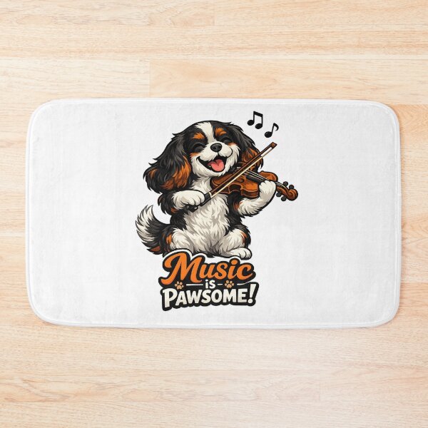 Item preview, Music is Pawsome Violin Tri Cavalier designed and sold by SpottyRainbow.