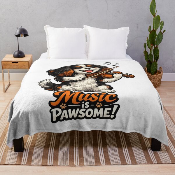 Item preview, Music is Pawsome Violin Tri Cavalier designed and sold by SpottyRainbow.