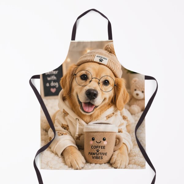 Item preview, Cute Golden Retriever Coffee Lover Portrait Design designed and sold by BagFactoryUK.