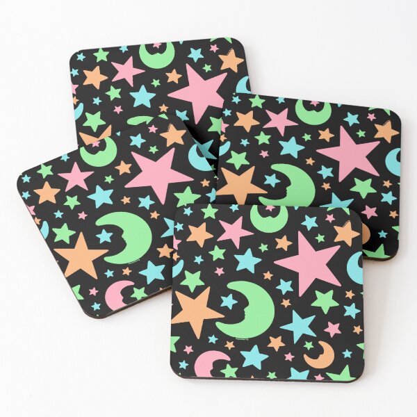 Item preview, Glow Stars Print in Black designed and sold by doodlebymeg.