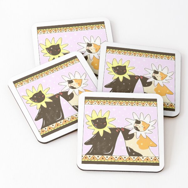 Item preview, Soulmates Cat Couple With Flowers designed and sold by cinna-nucita.