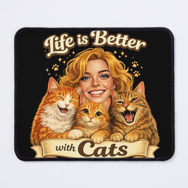 Item preview, Life is Better with Cats – Happy Cat Lover designed and sold by thirtyonestars.