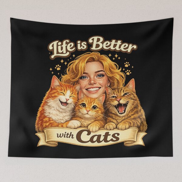 Item preview, Life is Better with Cats – Happy Cat Lover designed and sold by thirtyonestars.