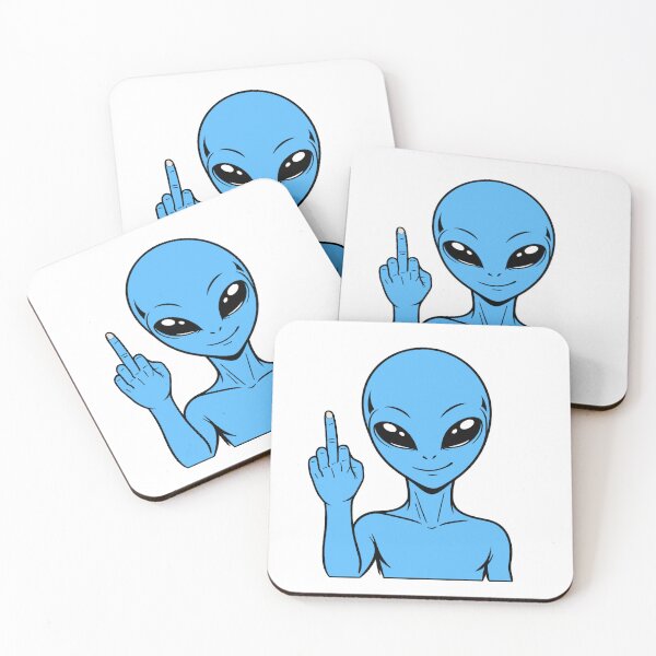 Aperçu de l'œuvre ZORGO Alien Doigt d'honneur – Autocollant humoristique sur l'attitude d'un extraterrestre de l'espace créée et vendue par The-Visitors.