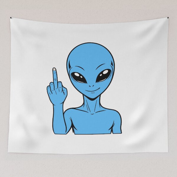 Item preview, ZORGO Alien Middle Finger – Funny Space Alien Attitude Sticker designed and sold by The-Visitors.