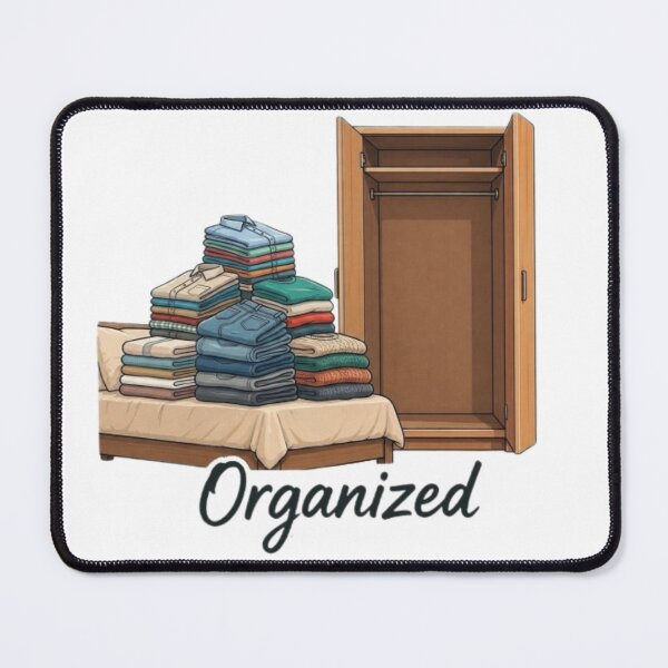 Item preview, Funny Organized Clothes Meme Neat Bed Empty Wardrobe designed and sold by Northern Glow Art.