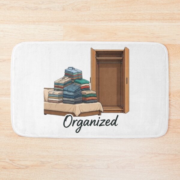 Item preview, Funny Organized Clothes Meme Neat Bed Empty Wardrobe designed and sold by Northern Glow Art.