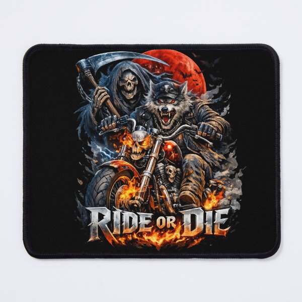 Item preview, Wolf Rider Reaper Motorcycle Graphic T-Shirt designed and sold by Art-Vortex-fr.