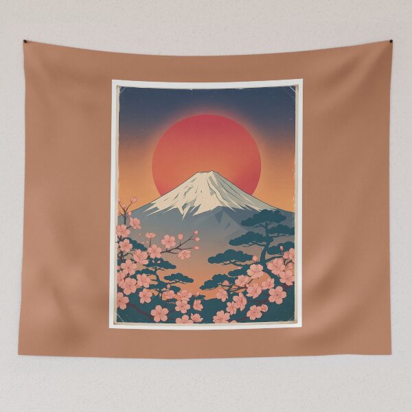 Item preview, Vintage Mount Fuji Mid-Century Japanese Travel Poster designed and sold by RBCTk.