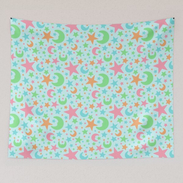 Item preview, Glow Stars Print in Blue designed and sold by doodlebymeg.