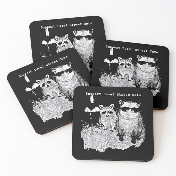 Item preview, Funny Street Cat Vintage Support Local Street Cats Raccoon  designed and sold by Rahamkshop.