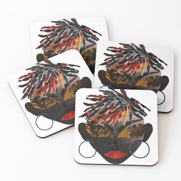 Item preview, Ember Gaze - Abstract African Collage Portrait designed and sold by ronax23.