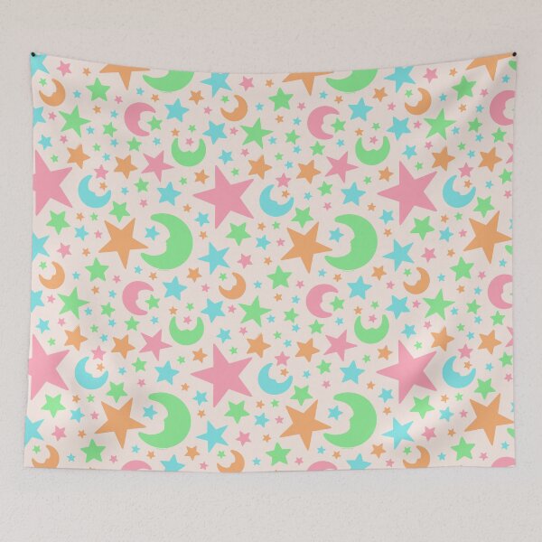 Item preview, Glow Stars Print in Cream designed and sold by doodlebymeg.