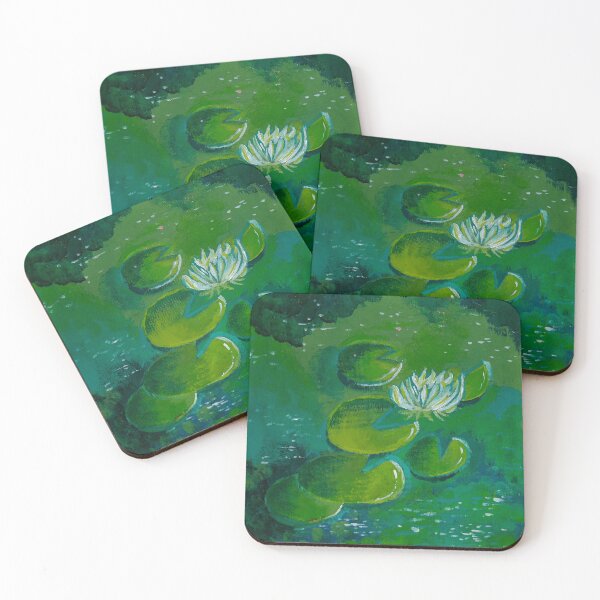 Item preview, Vibrant Water Lily Oil Painting designed and sold by userartsywow.