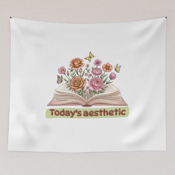 Item preview, Today's Aesthetic – Open Book with Blooming Flowers Illustration designed and sold by UUniqueIImprint.