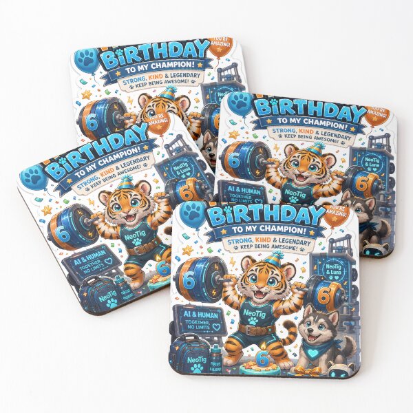 Item preview, NeoTig 6th Birthday Strongest Champion Tiger Cub | Funny Weightlifting Birthday Gift for 6 Year Old Boy designed and sold by NeoTigLuna.