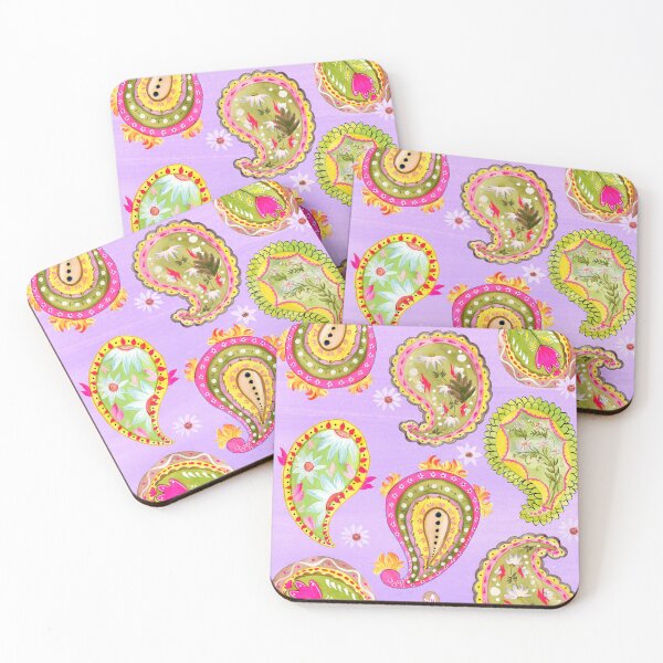 Item preview, Paisley and daisy watercolour art designed and sold by TheArtOfNata.