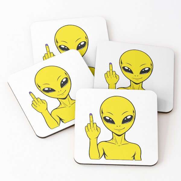 Aperçu de l'œuvre ZORGO Alien Doigt d'honneur – Autocollant humoristique sur l'attitude d'un extraterrestre de l'espace créée et vendue par The-Visitors.