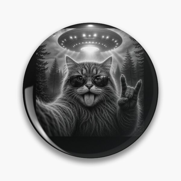 Item preview, Cat UFO Meme Funny Cat Selfie with UFO designed and sold by Kladhadredo.