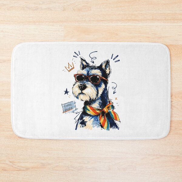 Item preview, Cool Dude Schnauzer Dog with Sunglasses – Funny Hand-Drawn Art designed and sold by RamyGallery.
