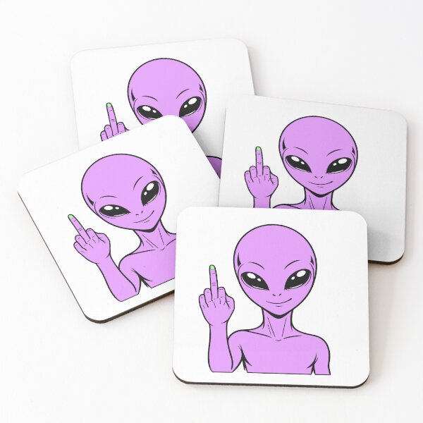 Aperçu de l'œuvre ZORGO Alien Doigt d'honneur – Autocollant humoristique sur l'attitude d'un extraterrestre de l'espace créée et vendue par The-Visitors.