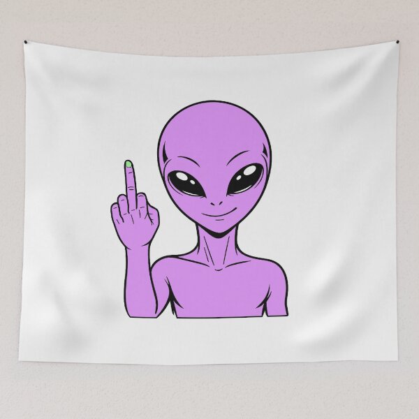 Item preview, ZORGO Alien Middle Finger – Funny Space Alien Attitude Sticker designed and sold by The-Visitors.