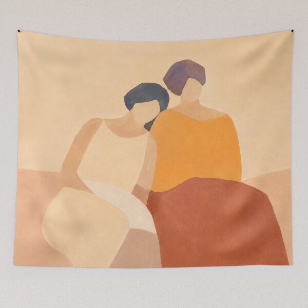 Item preview, Les Deux Amies  – Abstract Figurative Painting Style Wall Art  designed and sold by CARRAANN.