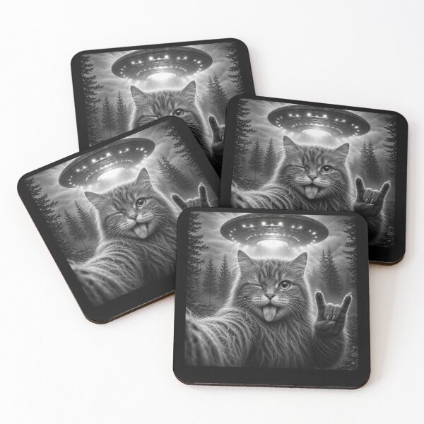 Item preview, Funny Cat Selfie with UFO Cat UFO Meme  designed and sold by Kladhadredo.