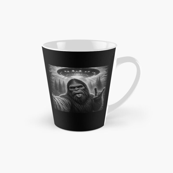 Item preview, Funny Sasquatch Bigfoot Rock On Selfie With UFO Alien designed and sold by Kladhadredo.