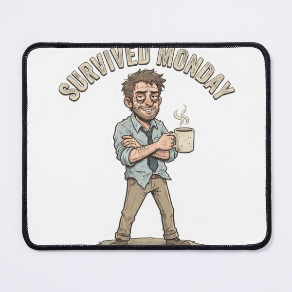 Item preview, Survived Monday Coffee Hero Sticker designed and sold by Imaginarium of Chaos falcon88 .