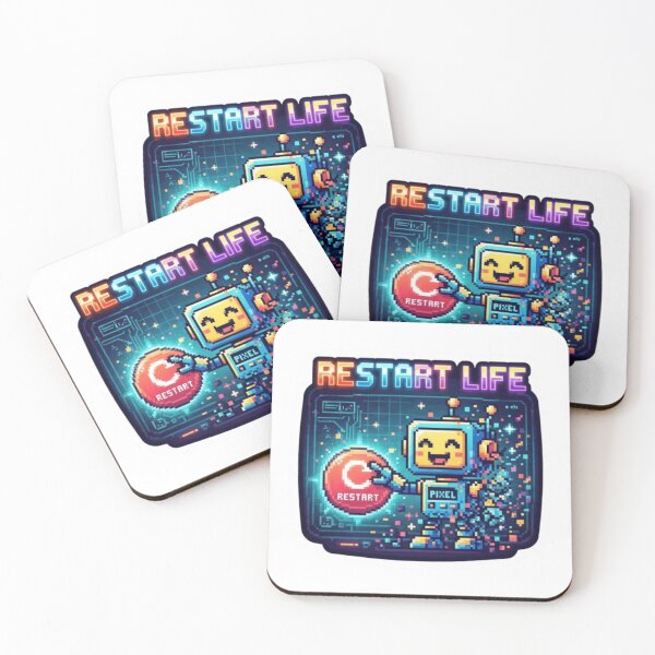 Item preview, Restart Life Pixel Reset Sticker designed and sold by Imaginarium of Chaos falcon88 .
